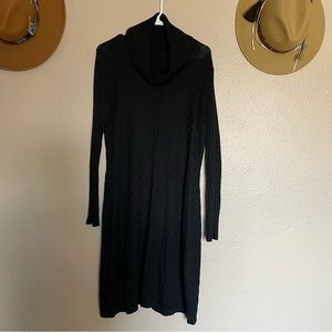 Women’s DANA BUCHMAN - Black Cowlneck Long Sleeve Sweater Dress
